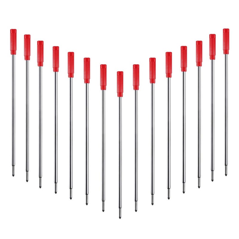 DunBong Red Ink Refill Pack of 5, Replaceable Ballpoint Pen Refills, Medium Point Metal Refill (Red) - Image 4